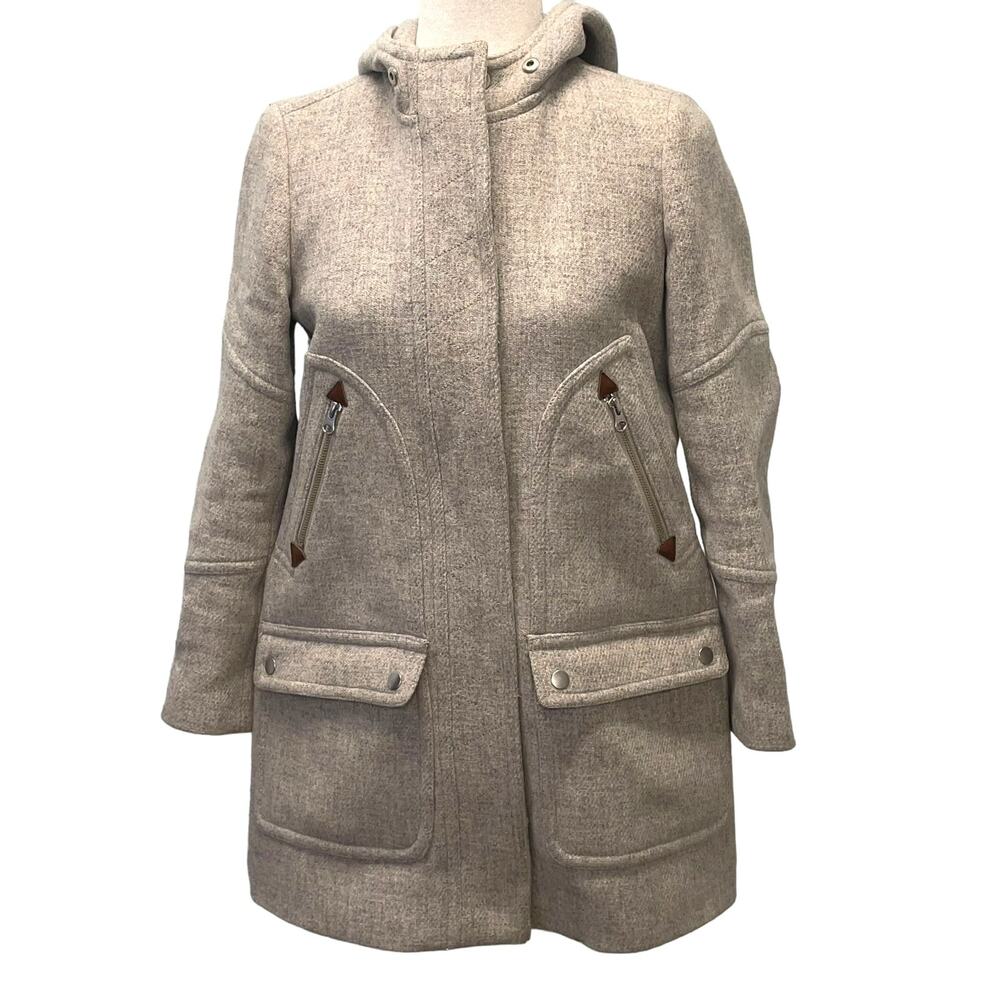 J. Crew Stadium Cloth Gray Wool Blend Coat Size 4 No Fur